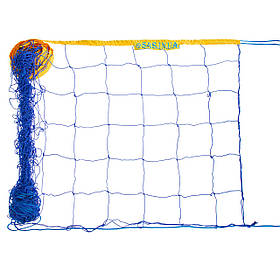 Сітка для волейболу Эконом15 SO-0942 (PP 2,5 мм, р-р 9x0,9м, осередок 15х15см, шнур натягу, прорезин.тканина