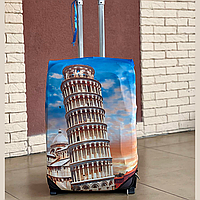 Чехол для дорожного чемодана ( S ) с цветным Принтом Пизанская башня