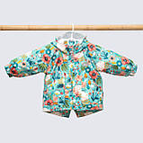 Дитяча демісезонна куртка парка Казкові квіти, 74 розмір, фото 2