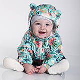 Дитяча демісезонна куртка парка Казкові квіти, 74 розмір, фото 5