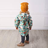 Дитяча демісезонна куртка парка Казкові квіти, 74 розмір, фото 7