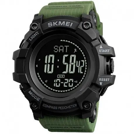 Годинник наручний чоловічий SKMEI 1356AG ARMY GREEN, армійський годинник протиударний. Колір: зелений BKA