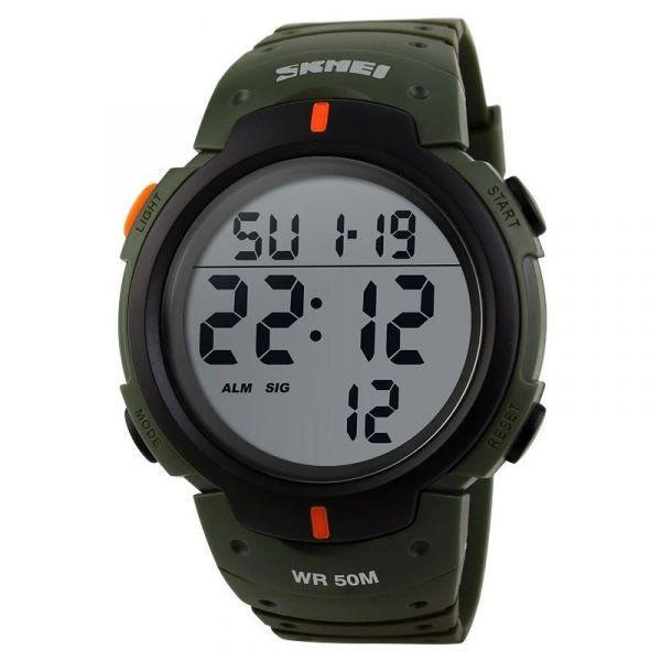 Годинник наручний чоловічий SKMEI 1068AG, армійський годинник протиударний. Колір: зелений BKA