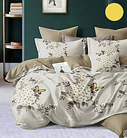 Комплект постельное белье 150х215 см полуторный Бязь Бабочки, цветы на бежевом