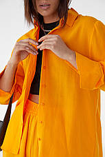 Жіночий костюм зі штанами та сорочкою Barley — жовтогарячий колір, S (є розміри), фото 2