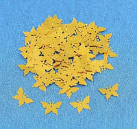 Конфетти на праздник Бабочки 15 г 1,5 см золотистый
