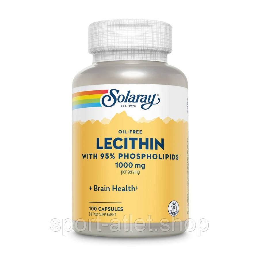 Натуральна добавка Solaray Lecithin, 100 капсул, фото 1