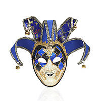 Маска шута, Маска Венецианского Джокера, винтажная маска шута синяя BKA