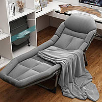 Раскладное кресло шезлонг кровать Bonro 200 см Садовый лежак пляжный шезлонг темно серый