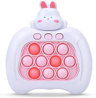 Электронный Поп ит приставка консоль Pop It антистресс игрушка Зайчик розовый