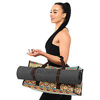 Сумка для фитнеса и йоги Zelart DoYourYoga Yoga bag FI-6971-3 бежевый-голубой