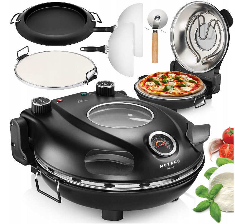 Піч для піци Mozano Pizzalicious Black (1200 Вт, Польща)