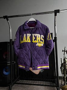 Куртка бомбер пілот чоловіча фіолетова весна-осінь брендова без капюшона Lakers (Лакерс)
