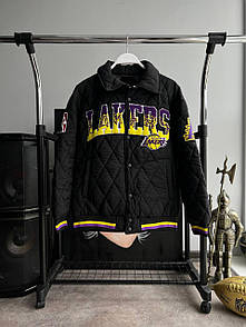 Куртка бомбер пілот чоловіча чорна весна-осінь брендова без капюшона Lakers (Лакерс)