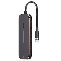 Переходник HUB Usams US-SJ578 5in1 Multifunctional (Type-C на 3USB+Type-C+HDMI порты) BKA