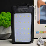💙Повербанк PowerBank 20000 mAh №5 808 з сонячною панеллю, компас, ліхтар 20LED Чорний, фото 2