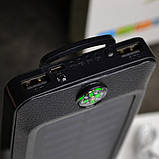 💙Повербанк PowerBank 20000 mAh №5 808 з сонячною панеллю, компас, ліхтар 20LED Чорний, фото 3