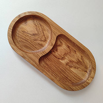 Дошка для подачі страв дубова 25х12 см під чашку та десерт