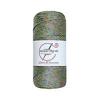 Шнур полипропиленовый Макраме Hobby Trend Glitter. Травяной різнобарвний 200-230г, 185м, 2-3 мм