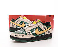 Мужские кроссовки Nike SB Dunk Low x Stussy Beige Green бежево-зеленые