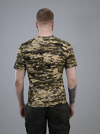 Військова бавовняна футболка піксель, армійська камуфляжна футболка піксель ЗСУ 50, фото 2