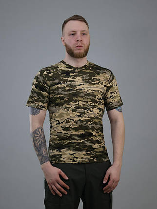 Військова бавовняна футболка піксель, армійська камуфляжна футболка піксель ЗСУ 50, фото 2