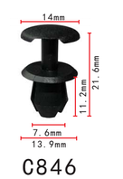 Нажимная (кнопка штырьков) VW, Seat (3338676334FB, 11698)