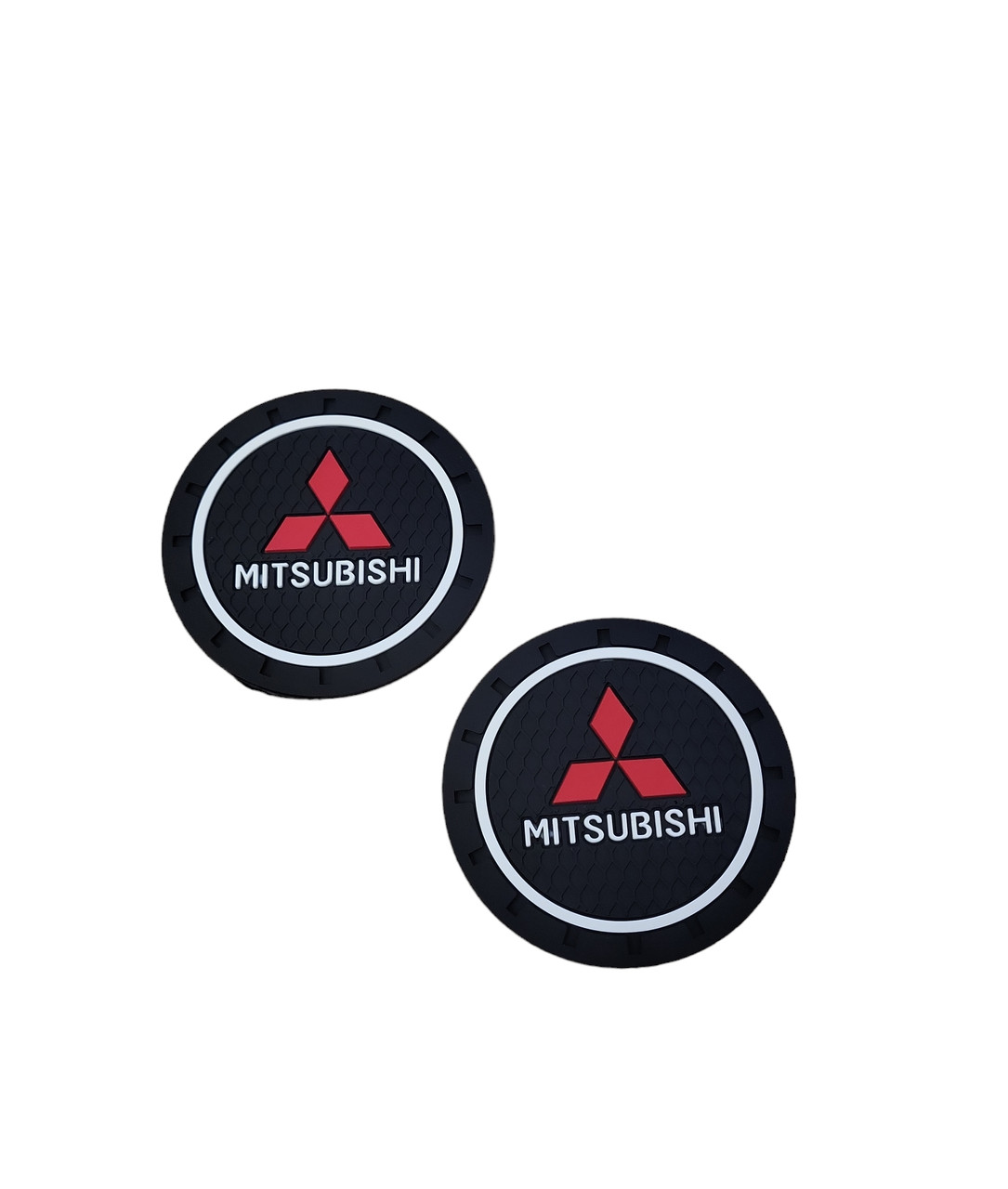 Килимки в підстаканник антиковзаючі з логотипом Mitsubishi 7 см 2 шт