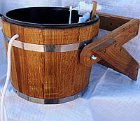Ведро-водопад 20 л дуб с пластиковой вставкой для сауны и бани