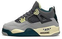 Чоловічі кросівки Off-White x Nike Air Jordan 4 Retro Grey Green Beige