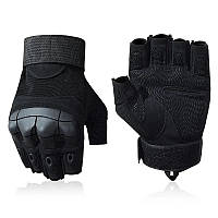 Тактические беспалые перчатки / Перчатки армейские с открытыми пальцами Черный, XL