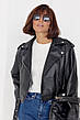 Жіноча куртка-косуха зі шкірозамінника — чорний колір, L (є розміри), фото 5