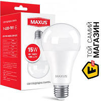 Светодиодная лампа Maxus Лампа светодиодная 15 Вт A70 матовая E27 220 В 3000 К 1-LED-781