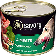 Влажный корм для взрослыx собак Savory с четырьмя видами мяса 200 г (30389) MD, код: 7546910