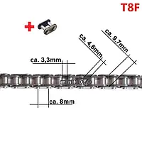 Ланцюг приводу колеса T8F 118 ланки (товста) 8mm міні мото, дитячий квадроцикл, pocket bike, міні мотоцикл