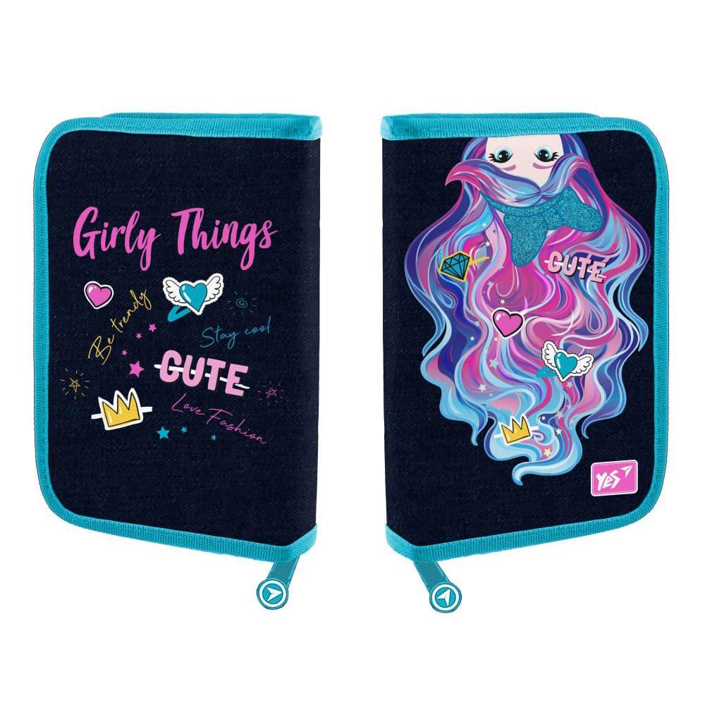 Пенал твердий одинарний з двома клапанами Yes Caramel Girl HP-04, фото 1