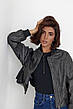 Жіноча куртка-бомбер у вінтажному стилі — чорний колір, L (є розміри), фото 5