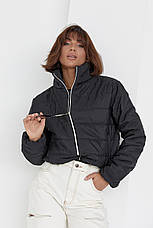 Жіноча куртка демісезонна на блискавці — чорний колір, 40р (є розміри), фото 3