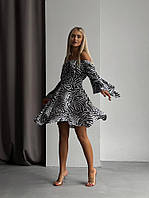 Женское стильное платье с принтом зебра ткань: софт принт Мод. 284