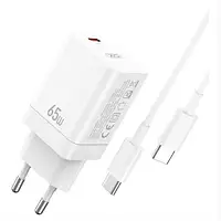 Сетевое зарядное устройство для телефона XO CE10 SINGLE White Type-C - Type-C cable