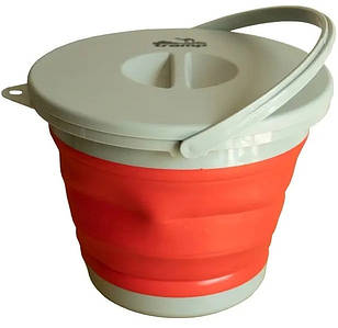 Відро складане силіконове з кришкою Tramp TRC-127, 5 л (Red)
