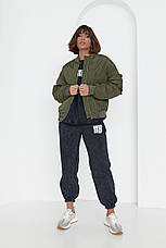 Жіноча куртка демісезонна на блискавці — хакі колір, M (є розміри), фото 2