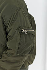 Жіноча куртка демісезонна на блискавці — хакі колір, M (є розміри), фото 3