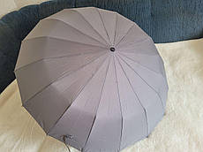 Надміцна жіноча парасолька-автомат на 16 спиць TOP RAIN Сірий.