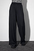Жіночі трикотажні штани-кюлоти — чорний колір, M (є розміри)