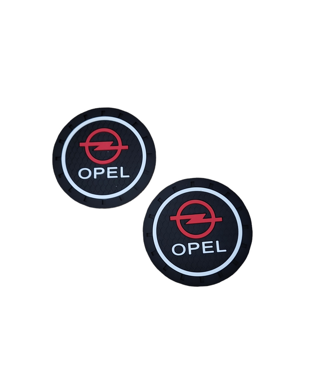 Килимки в підстаканник антиковзаючі з логотипом Opel 7 см 2 шт