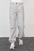 Жіночі штани карго в стилі кежуал — світло-сірий колір, L (є розміри)