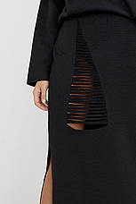 Жіночий спідній костюм з оригінальним декором — чорний колір, L (є розміри), фото 2