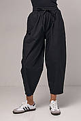 Жіночі штани-банани з кишенями — чорний колір, L (є розміри)