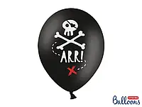 PartyDeco, Pirate Party, воздушные шары латексные, пираты, чёрные, 30 см, 50 шт.